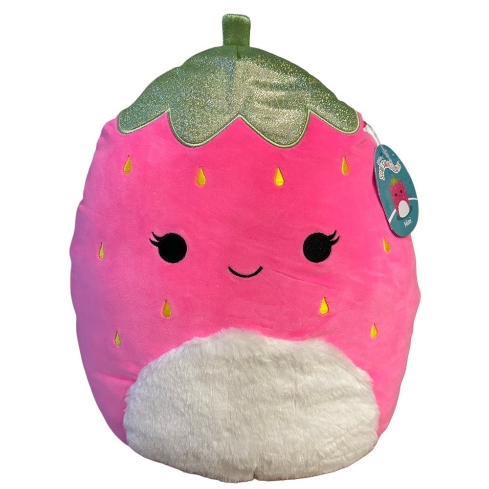MIMI the Strawberry Neon Pink Blacklight Squishmallow NWT